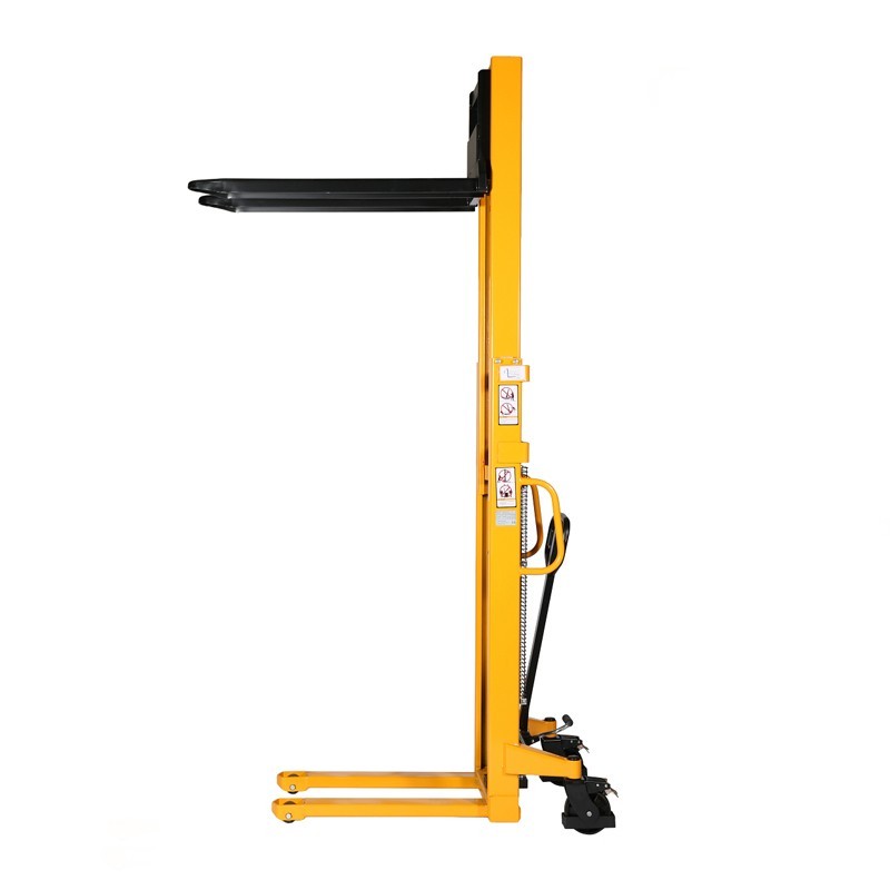 Apilador 1000kg Elevación rapida (4cm) 2500mm vista de perfil horquillas altas