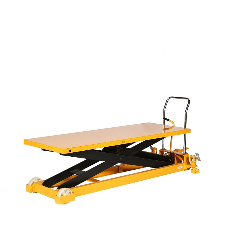 Vista trasera de la mesa elevadora 1000kg plataforma medio-alta