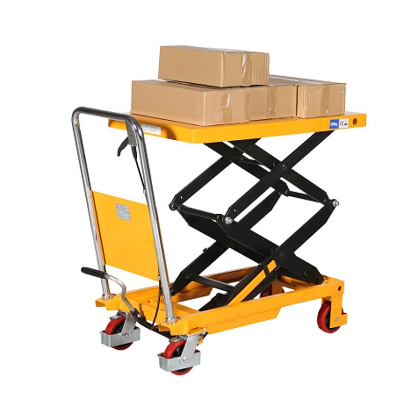 Mesa elevadora 350kg plataforma medio-alta con cartones