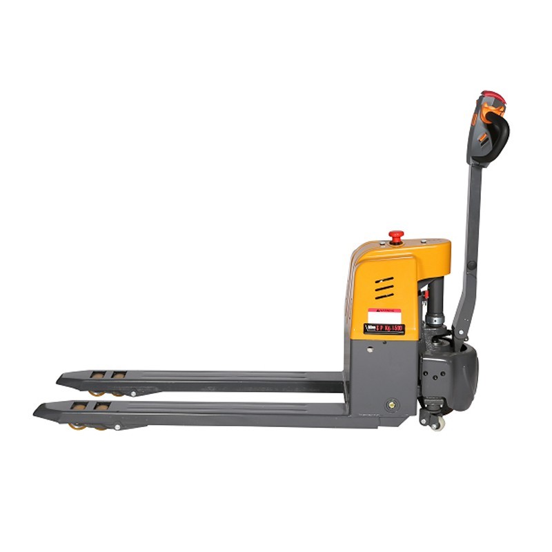 Vista de perfil de la transpaleta eléctrica 1500kg