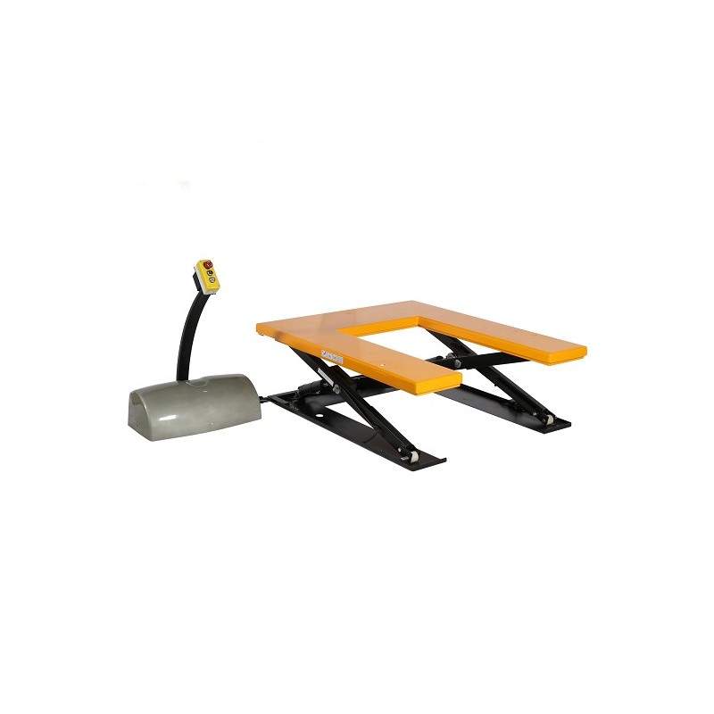 Mesa elevadora en U 1000kg 220V con plataforma medio-alta