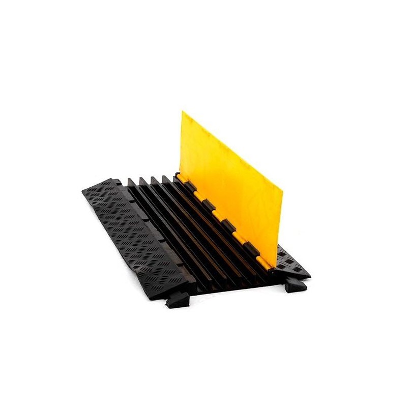 Vista desde 3/4 del protector de cables 5 canales abierto