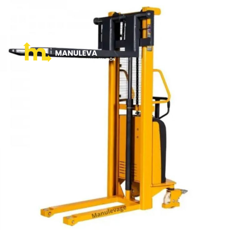 Vista trasera desde 3/4 del Apilador Semi Eléctrico 1500Kg 1600mm