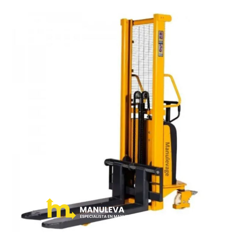 Vista trasera del Apilador Semi Eléctrico 1500Kg 1600mm horquillas bajas