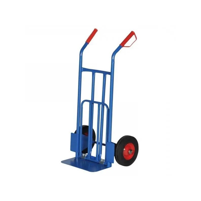 Carretilla de mano acero con doble aleta 200 kg vista desde 3/4