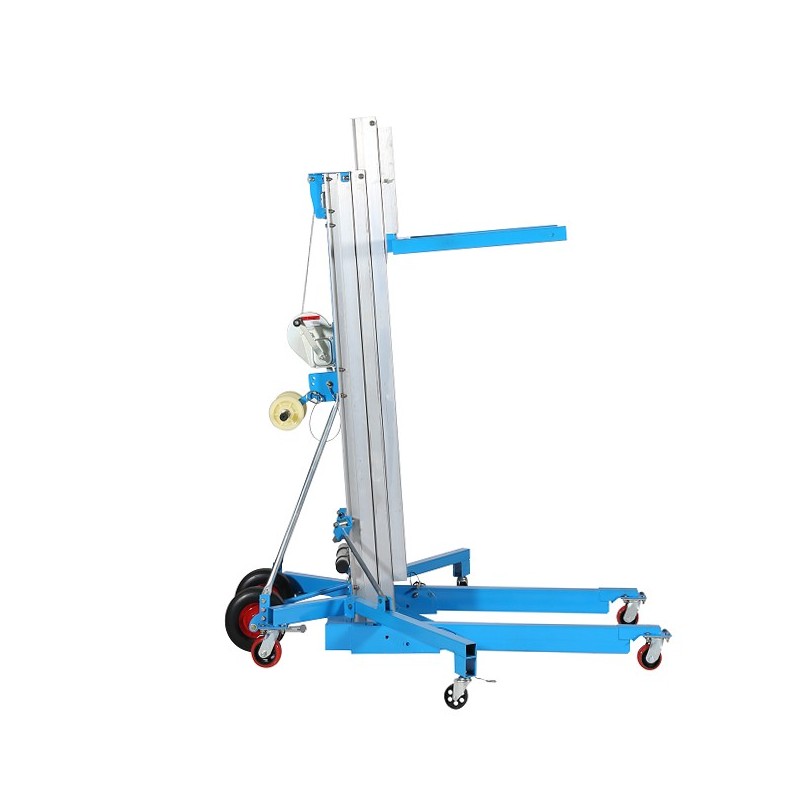 Vista de perfil del Elevador de materiales 5000 mm posición baja