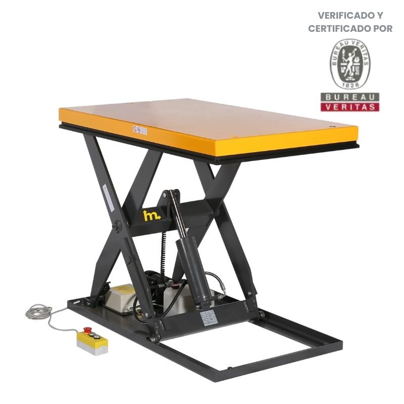 Vista general de la mesa elevadora eléctrica 1000 kg 220V 1300x1000mm