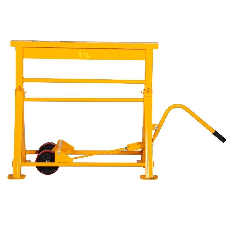 Vista frontal del caballete de seguridad para remolques de 15 toneladas