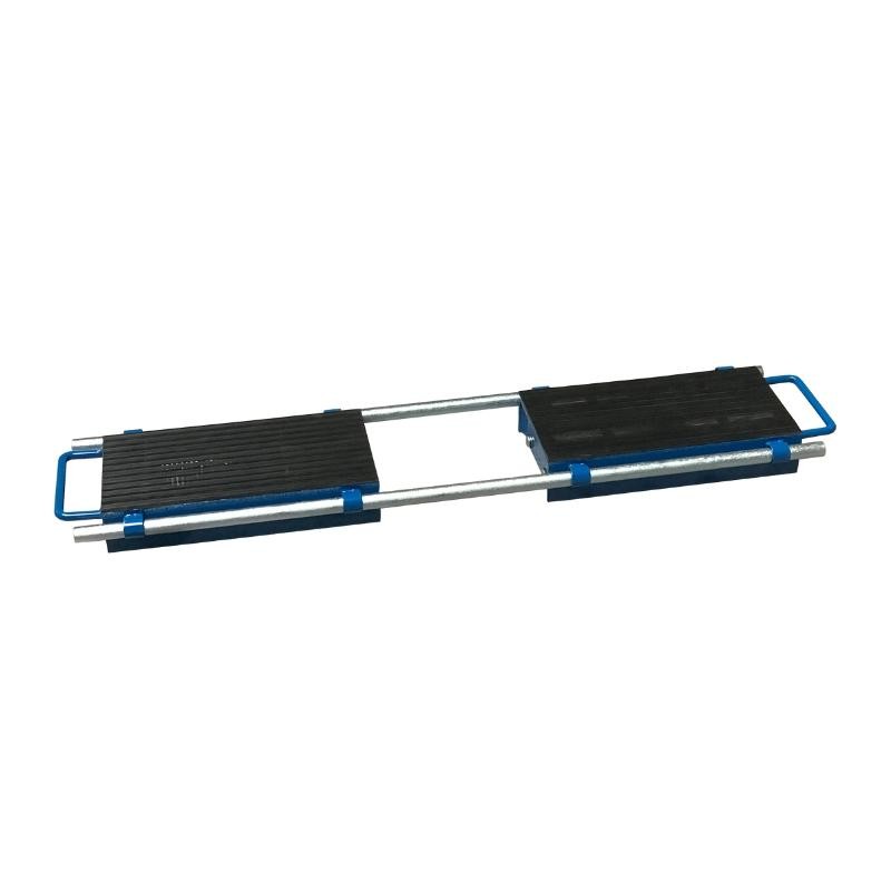 Vista desde 3/4 de los patines de rodillos ajustables 24 toneladas