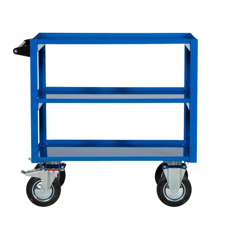 Carro de servicio 3 bandejas de acero 350kg - vista de perfil