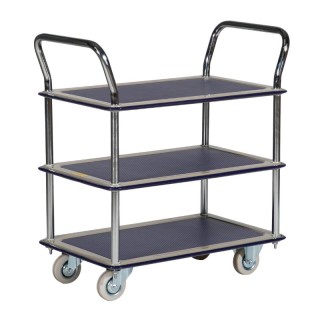 Carro de transporte 3 bandejas antideslizantes 120 kg - vista general