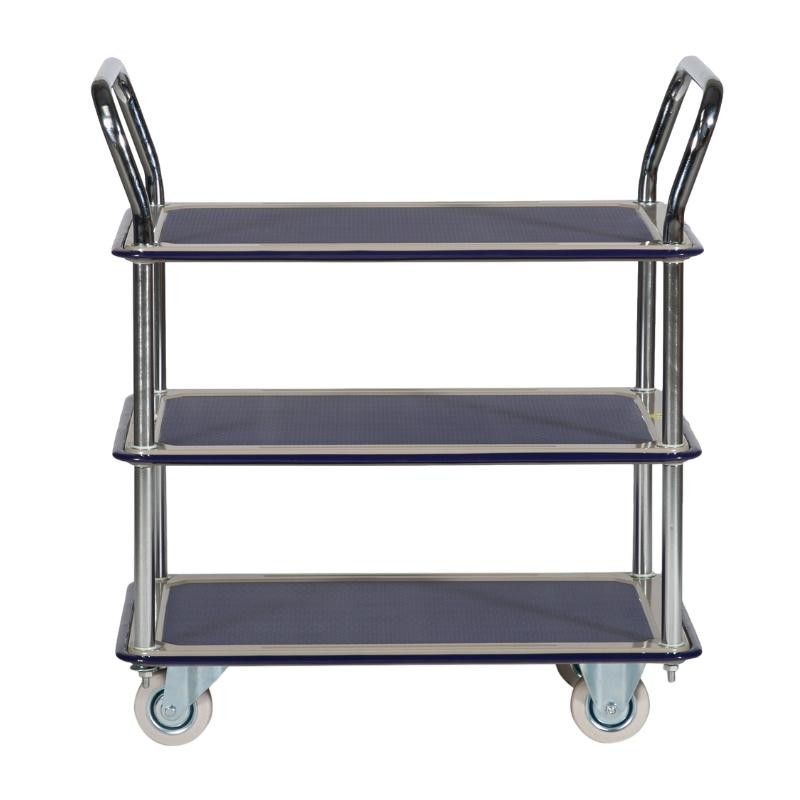 Carro de transporte 3 bandejas antideslizantes 120 kg - vista de perfil