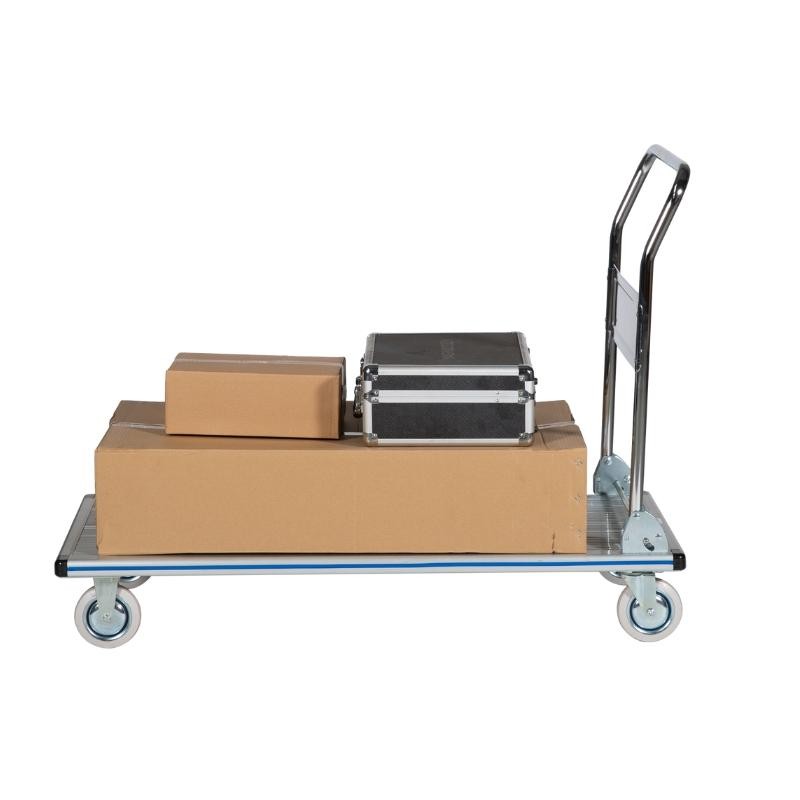 Carro plataforma plegable de aluminio 300 kg - vista de perfil con objetos