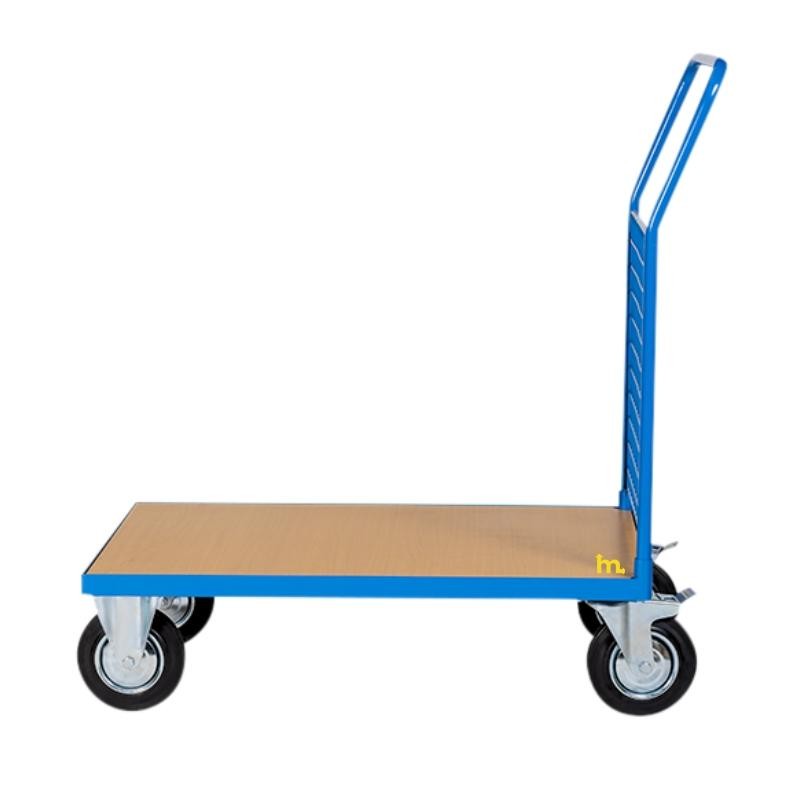 Vista de perfil sin carga del Carro plataforma 1 pared de malla 500 kg