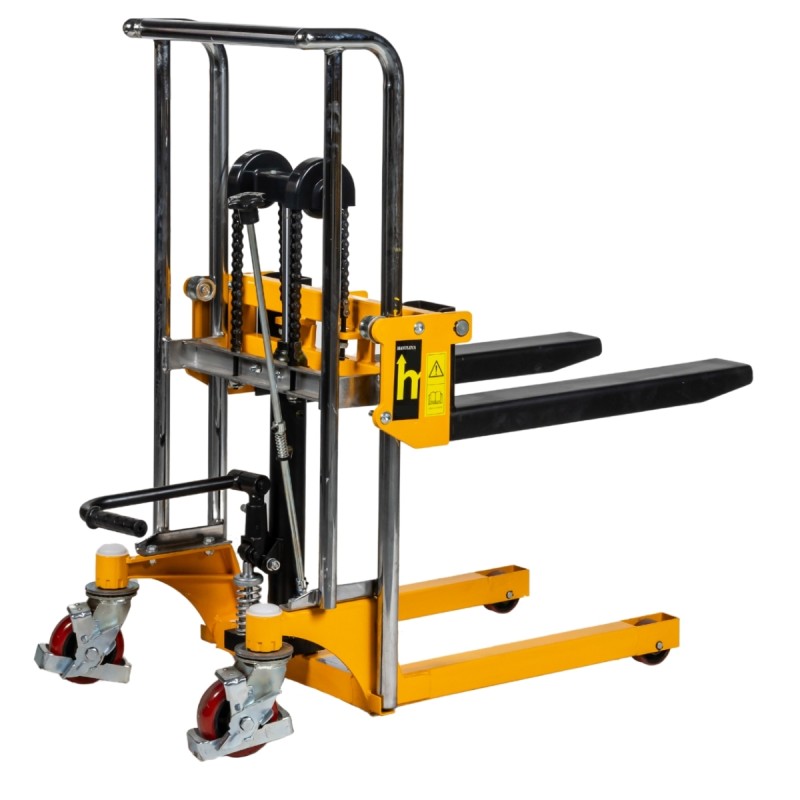 Vista desde 3/4 del Mini apilador manual 400 kg - Elevación 850 mm