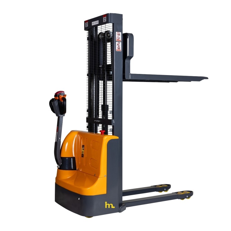 Apilador eléctrico 1000 kg Elevación 1600 mm con horquillas media-altas