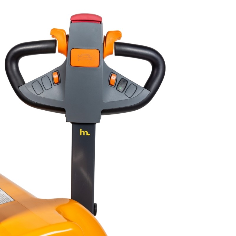 Zoom sobre el timón del Apilador eléctrico 1000 kg Elevación 1600 mm