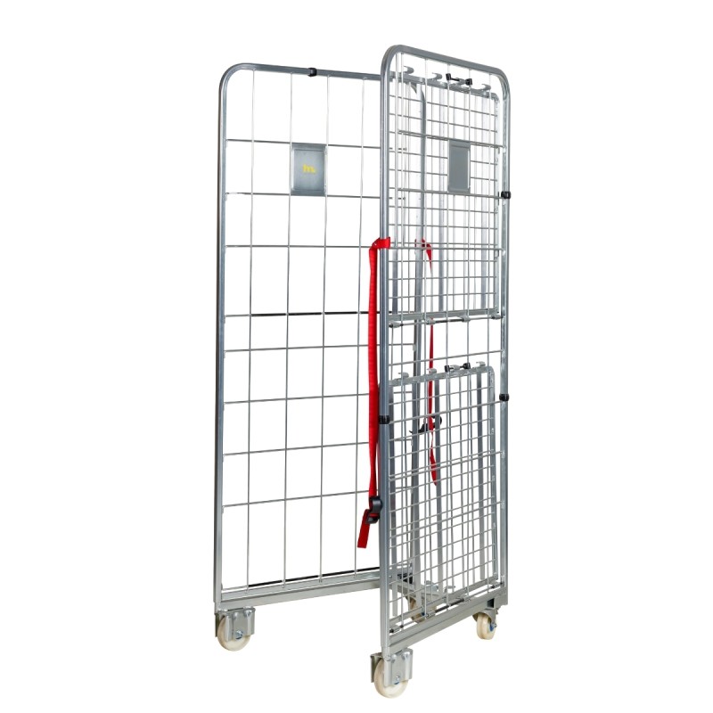 Roll container 2 laterales con  ruedas de nylon plegado