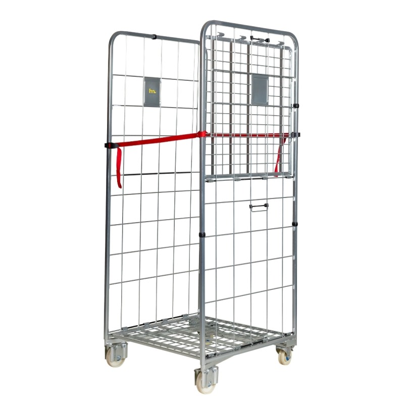Roll container 2 laterales con  ruedas de nylon con el estante pleago