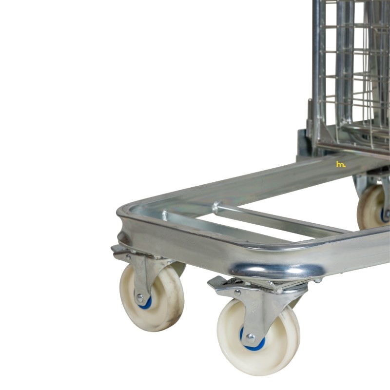 Zoom sobre las ruedas de nylon con freno del Roll container antirrobo 4 laterales