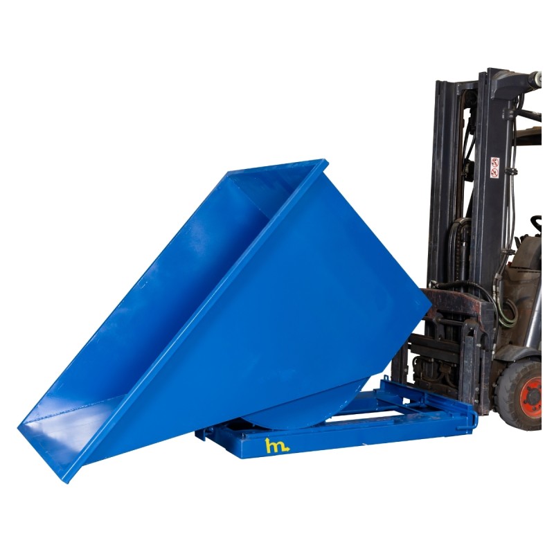 Vista completa de la tolva autobasculante - 1500L en descenso.