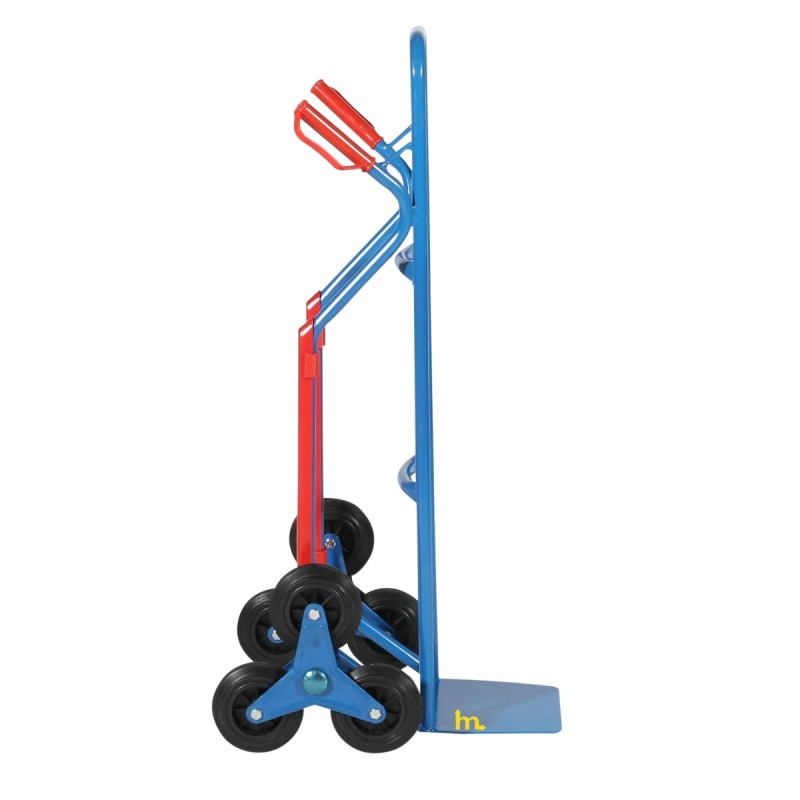 Vista de perfil de la carretilla para subir escaleras 200kg