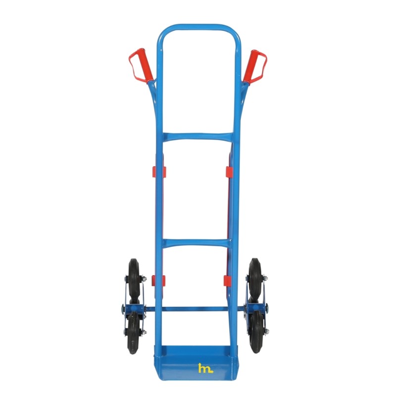 Vista frontal de la carretilla para subir escaleras 200kg