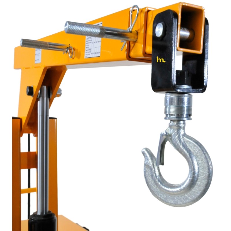 Zoom al gancho de la Grúa de taller rotativa con contrapeso Capacidad 550 kg