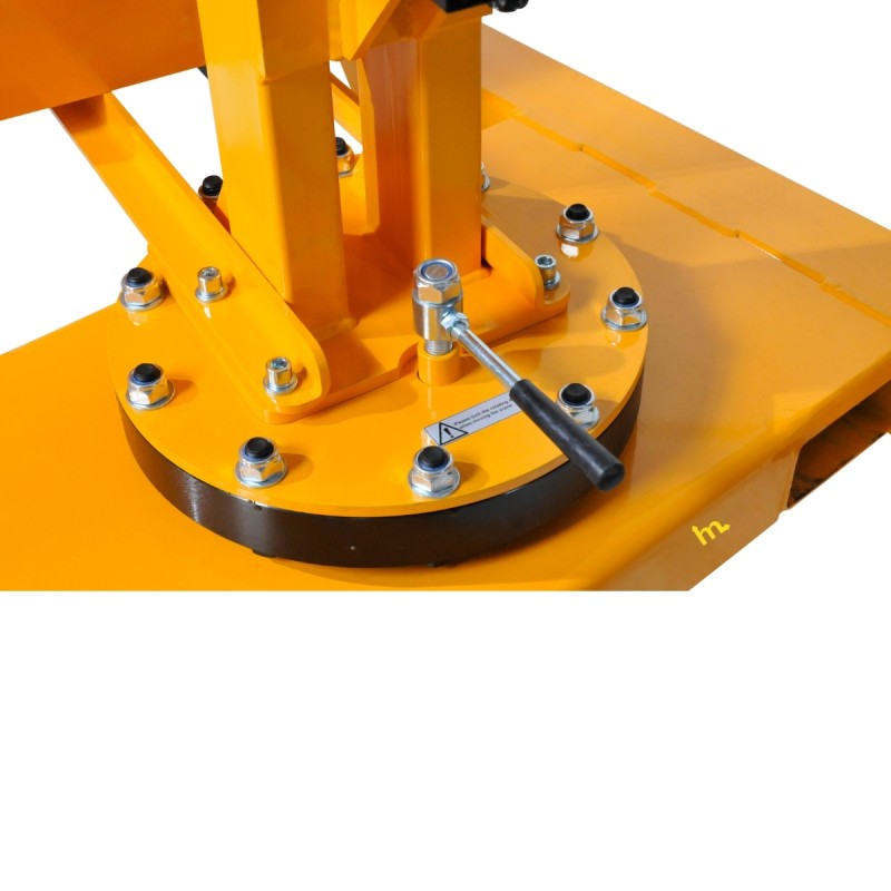 Zoom al detalle de la grúa de taller rotativa hidráulica 550 kg