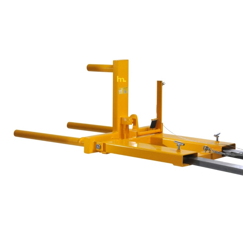 Vista trasera del Manipulador de bidones para carretilla elevadora 400kg