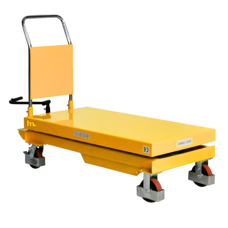 Vista de 3/4 de la mesa elevadora 1500kg plataforma baja