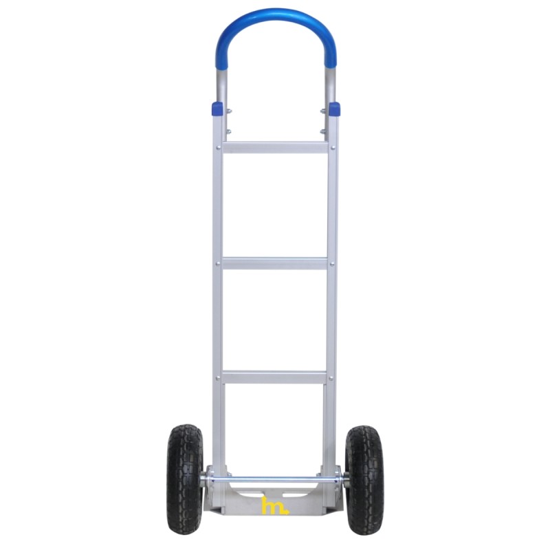 Vista trasera - Carretilla de aluminio con pala fija - 200 kg - ruedas neumáticas