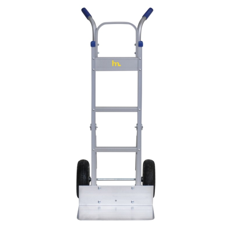 Vista frontal - Carretilla de mano aluminio reforzado - 200 kg ruedas neumáticas