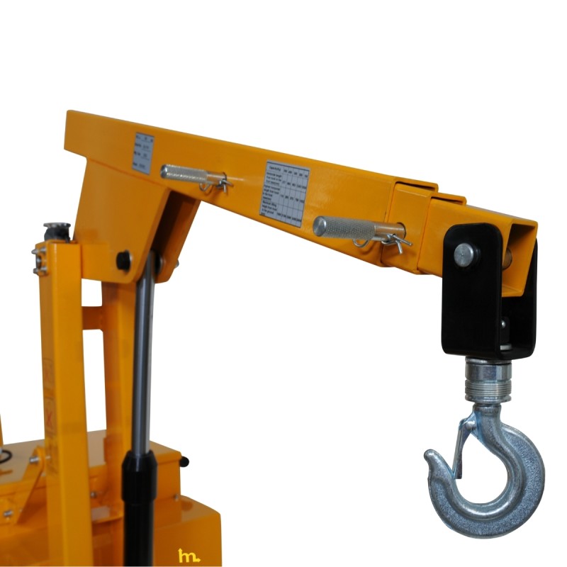 Zoom al gancho de la Grúa de taller con contrapeso de elevación eléctrica Capacidad 550 kg