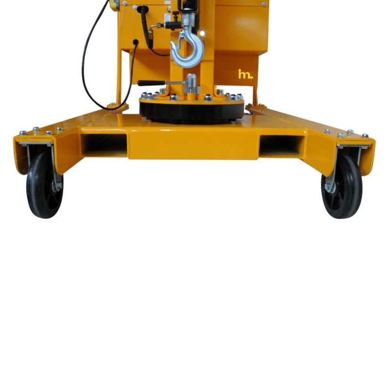 Zoom a las ruedas de la Grúa de taller con contrapeso de elevación eléctrica Capacidad 550 kg