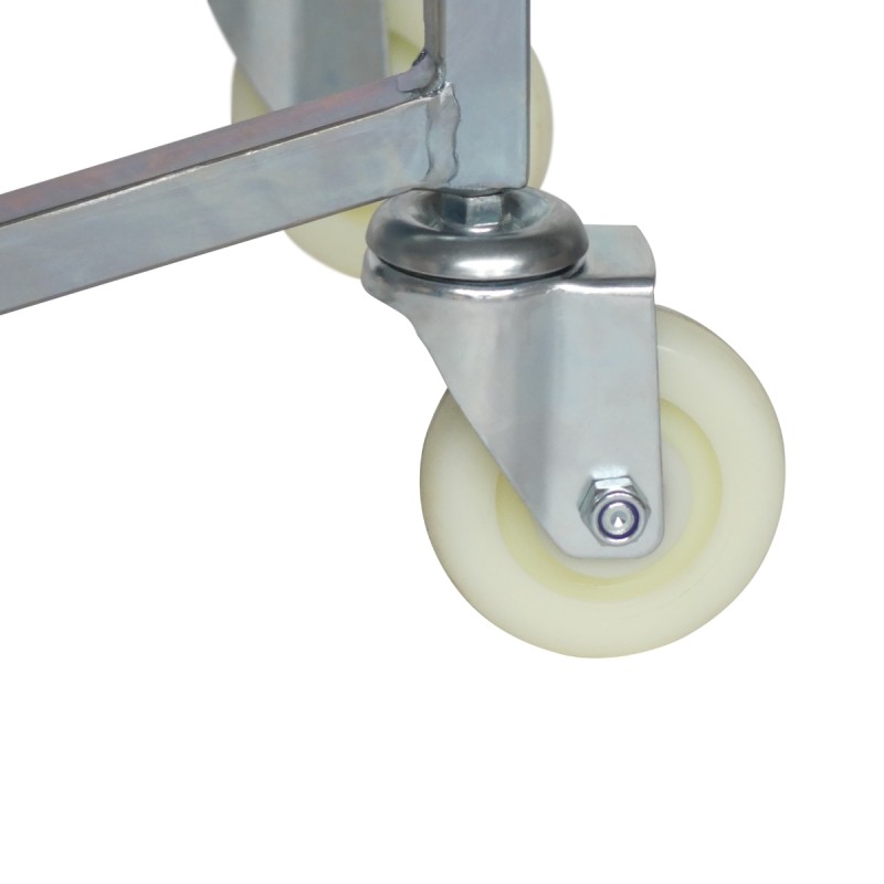 Vista de las ruedas 2 de la carretilla basculante portabidones - 170kg