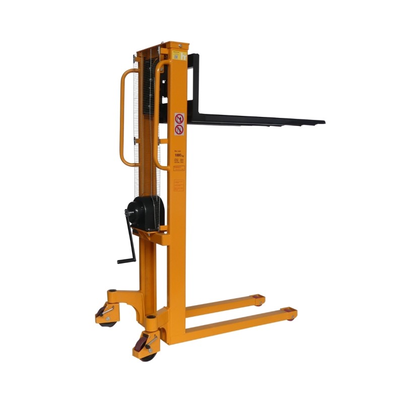 Vista general del apilador manual con manivela 1000 kg – Elevación 1500 mm
