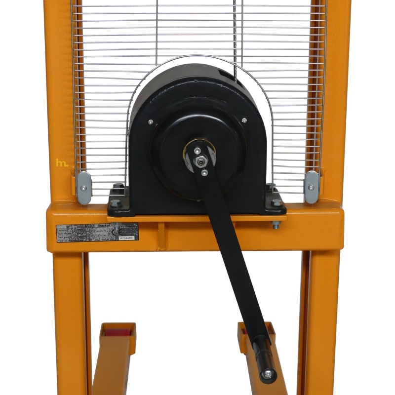 Vista de la manivela del apilador manual con manivela 1000 kg – Elevación 1500 mm