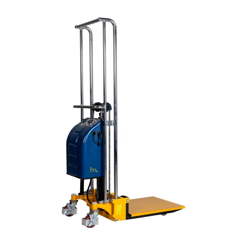 Vista trasera en 3/4 del apilador semieléctrico Puesto de trabajo 400 kg - Elevación 1700 mm