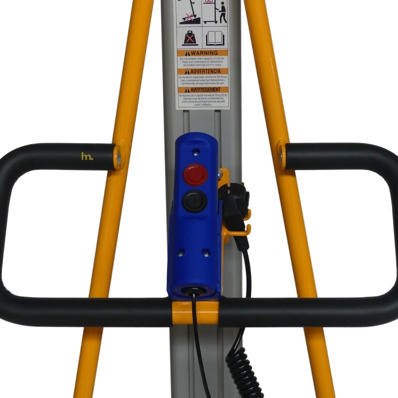 Vista del apilador semieléctrico  Puesto de trabajo 100 kg - Elevación 1700 mm