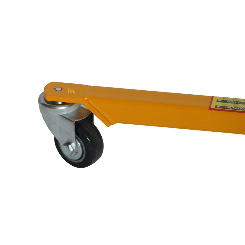 Vista de los rodillos del apilador semieléctrico  Puesto de trabajo 100 kg - Elevación 1700 mm