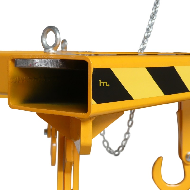 Vista lateral del balancín para big bag para carretilla elevadora - 2000 kg