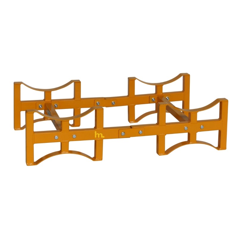 Vista en 3/4 del estante para bidones Capacidad 1000 kg