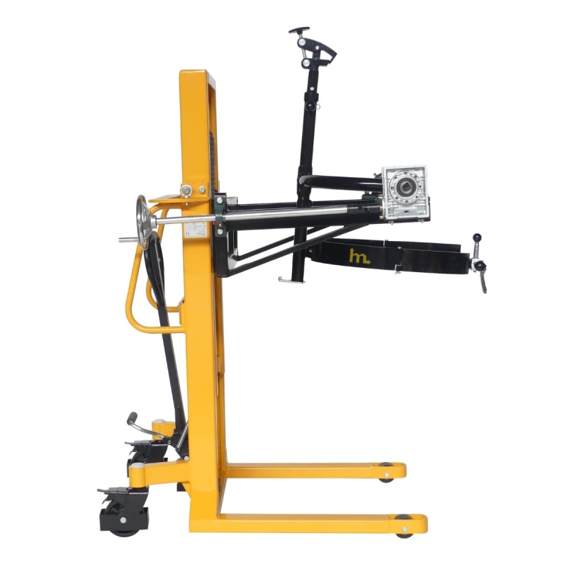 Vista lateral del apilador volteador de barriles perfil bajo 350 kg - Elevación 1500 mm