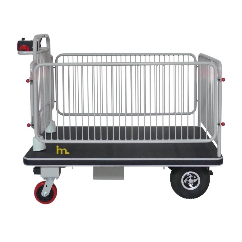 Vista lateral del carro eléctrico de plataforma - 400 kg