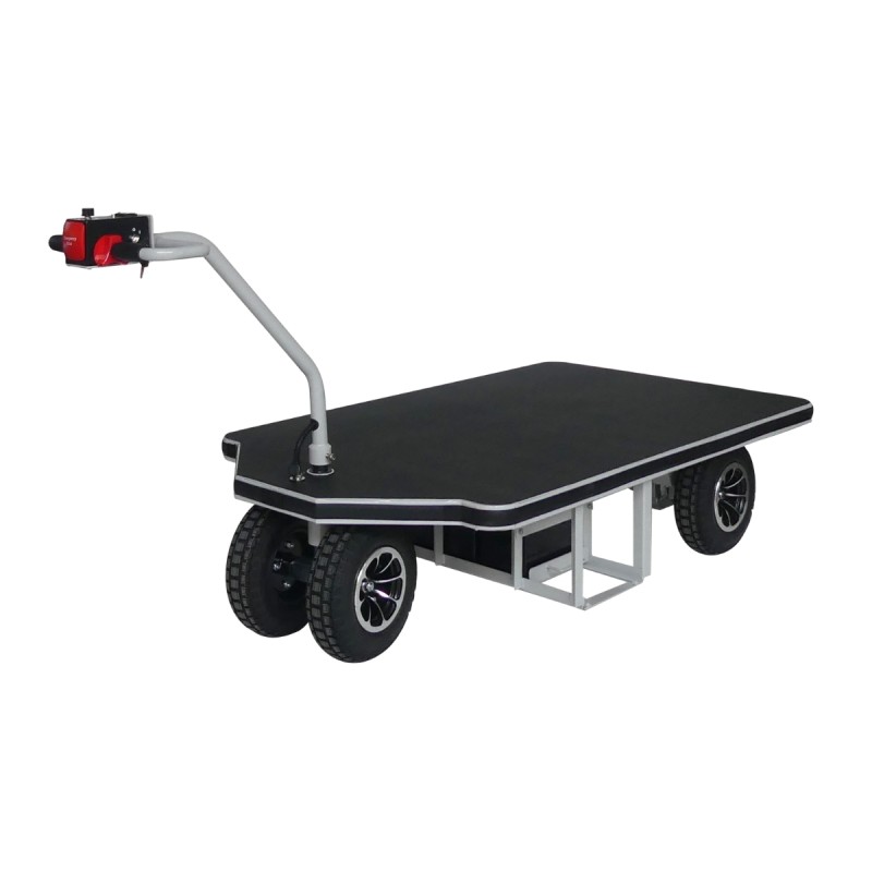 Vista general del carro eléctrico con plataforma - 800 kg