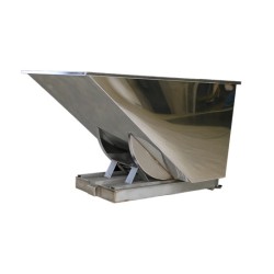 Vista de la tolva autobasculante inoxidable - 900L