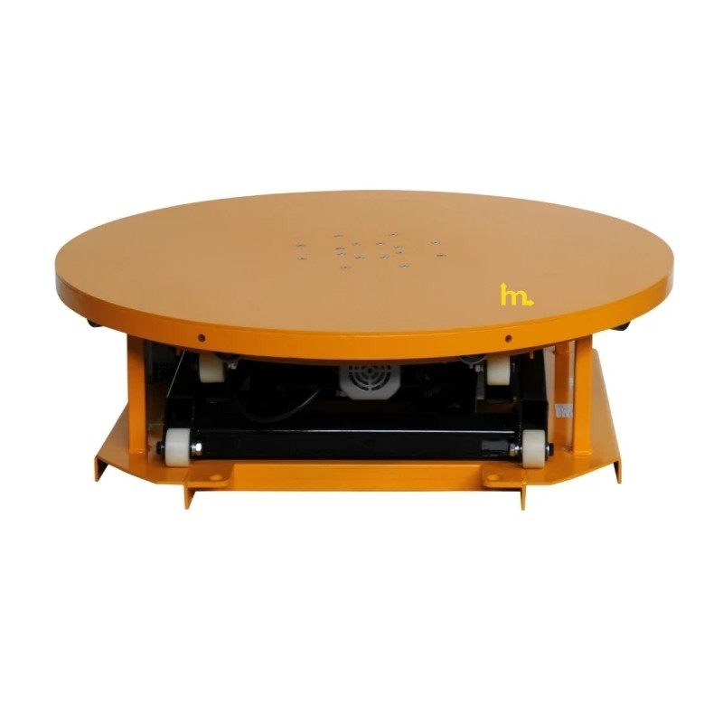 Mesa elevadora giratoria eléctrica 2000 kg - 220 V vista frontal elevación mínima