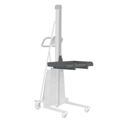 Vista general de la bandeja con rodillos para apilador puesto de trabajo