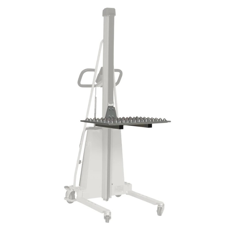 Vista general de la bandeja con bolas de transferencia para apilador puesto de trabajo